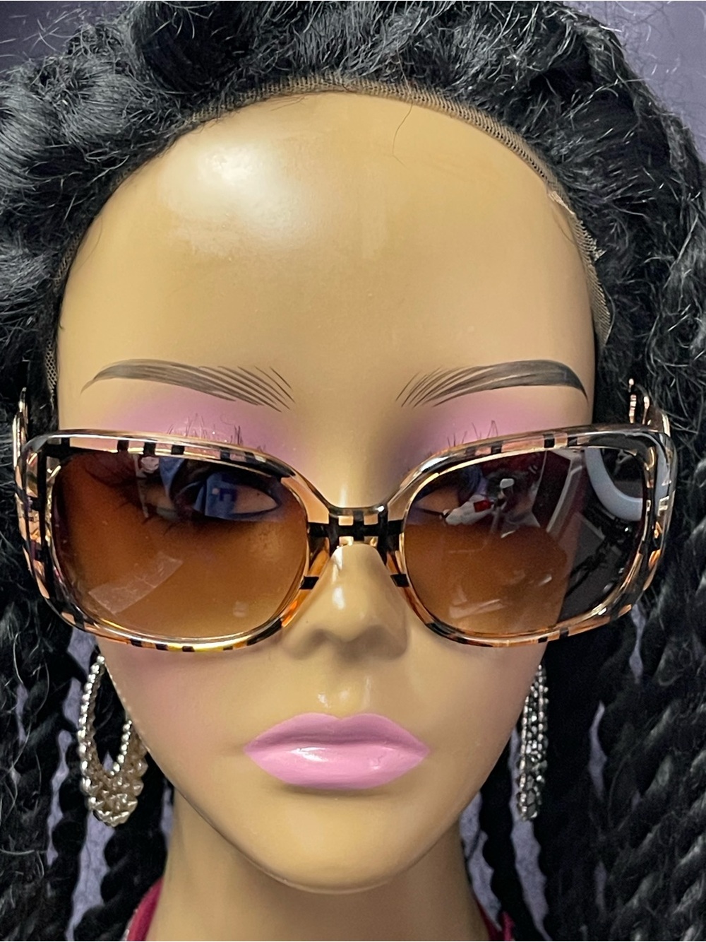Tortoiseshell Oversized Women’s Sunglasses - Brown Lenses